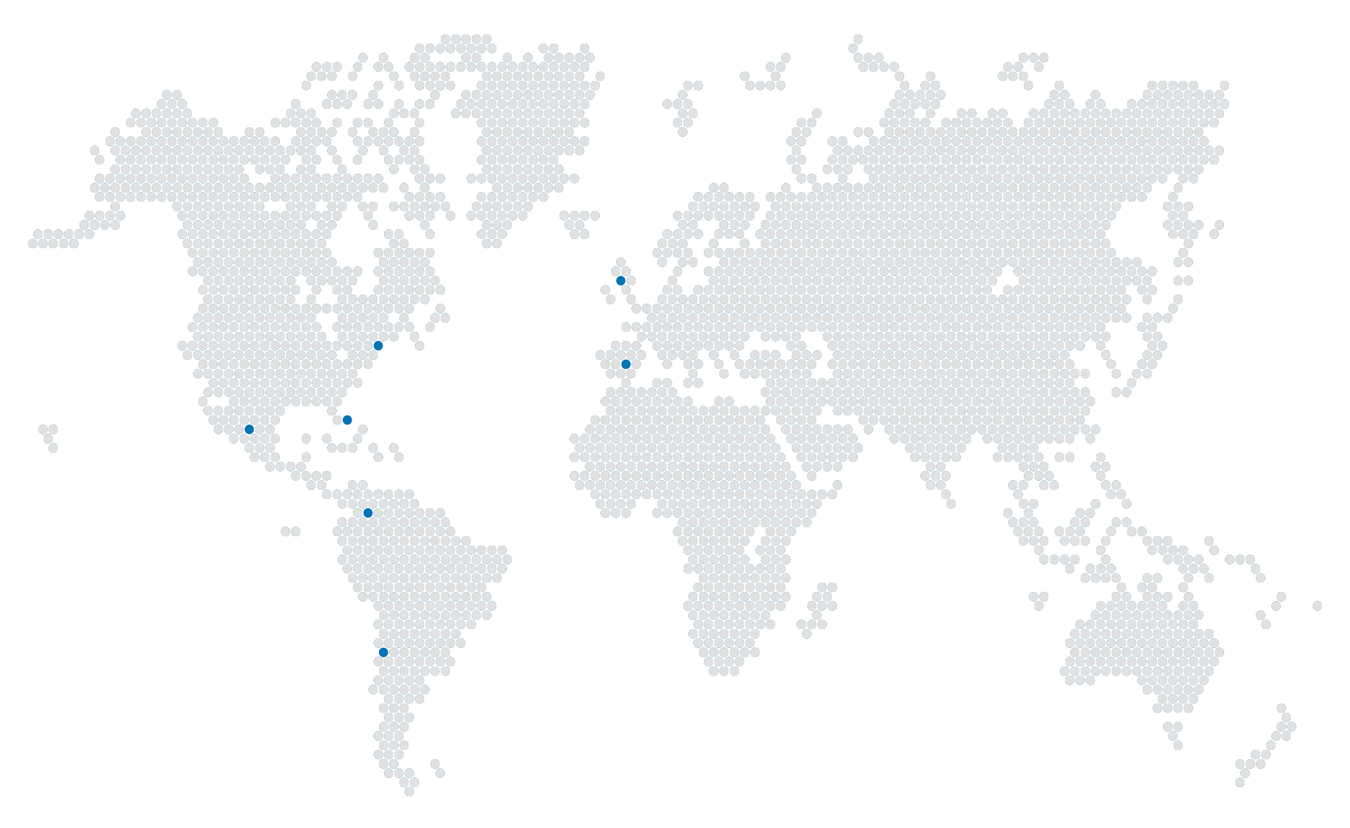 Mappa che rappresenta la presenza e la copertura globale delle soluzioni ARPPA Technologies
